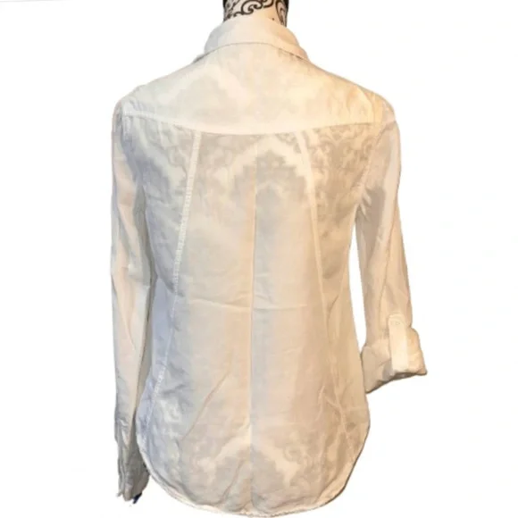 Thread + Supply Women's XS White Tailored Button-Up Long Sleeve Top - Picture 10 of 16